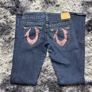 True Religion Women's Denim Jeans with Pink Details